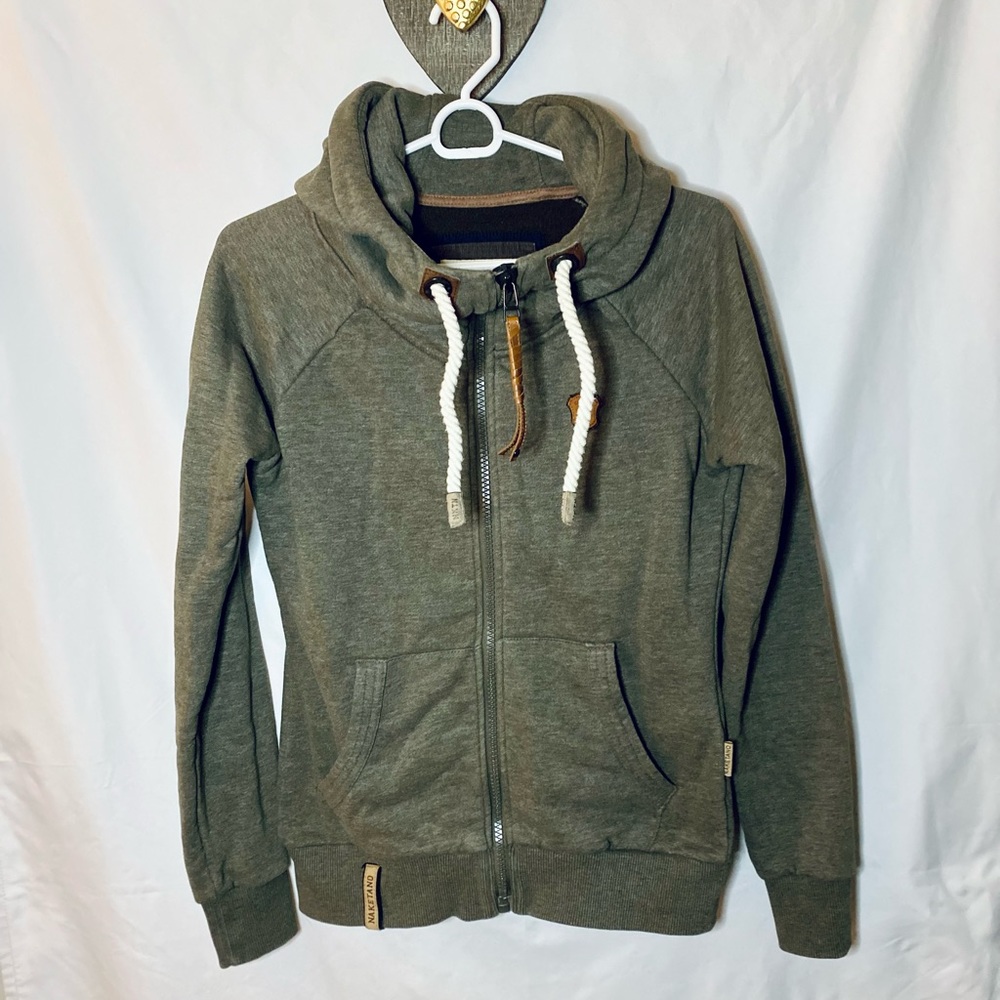 NAKETANO Women’s Size S A Brave New World Hoodie Full Zip Front Jacket Green